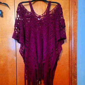 Fringe crochet shawl